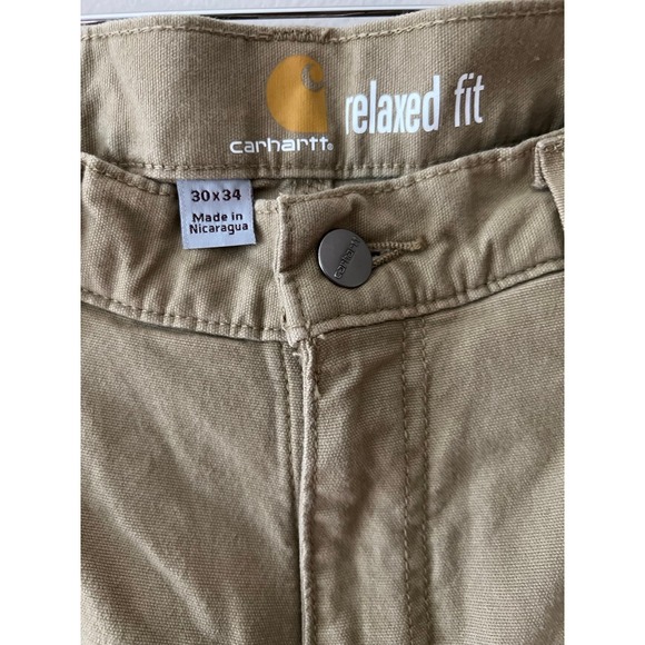 Carhartt Men's Pants 30x34 Khaki Brown Relaxed Fit - Picture 3 of 5